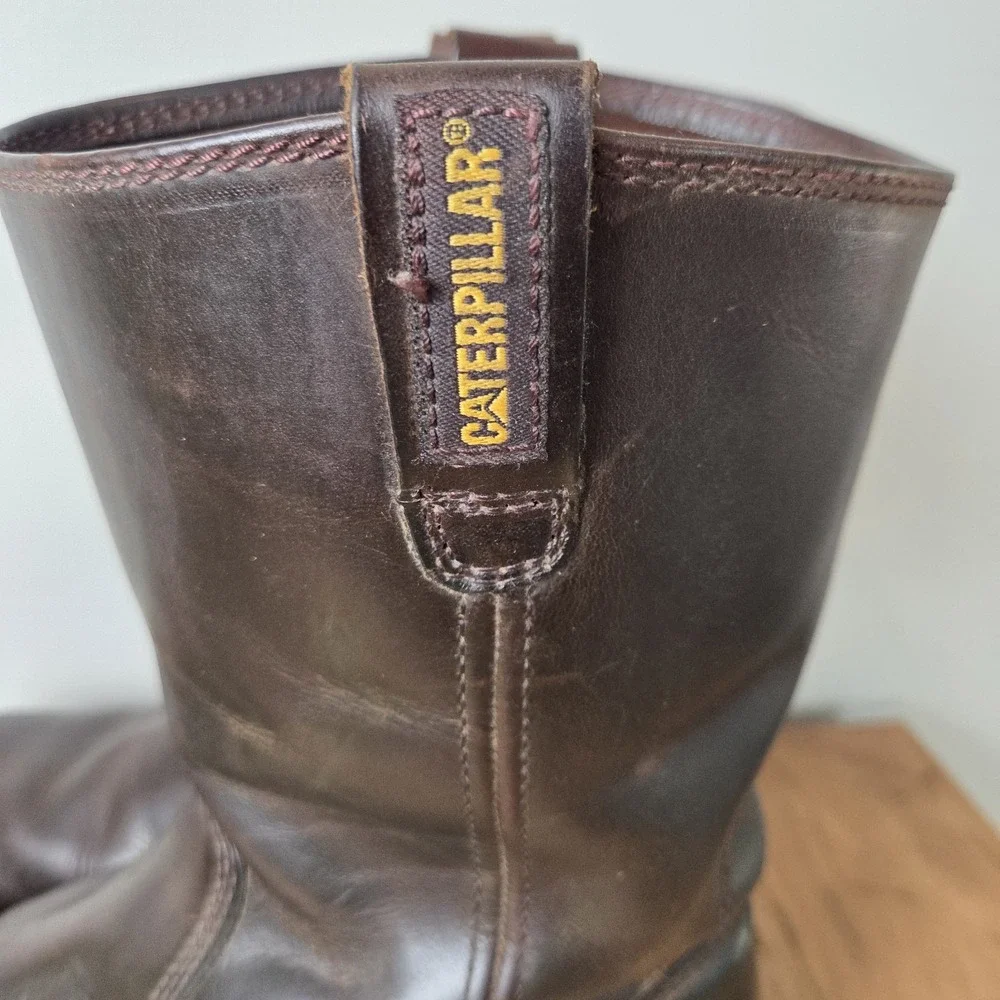 CAT Revolver P72191 Soft Toe Pull-On Work Boots Men's 11.5 Brown Lea